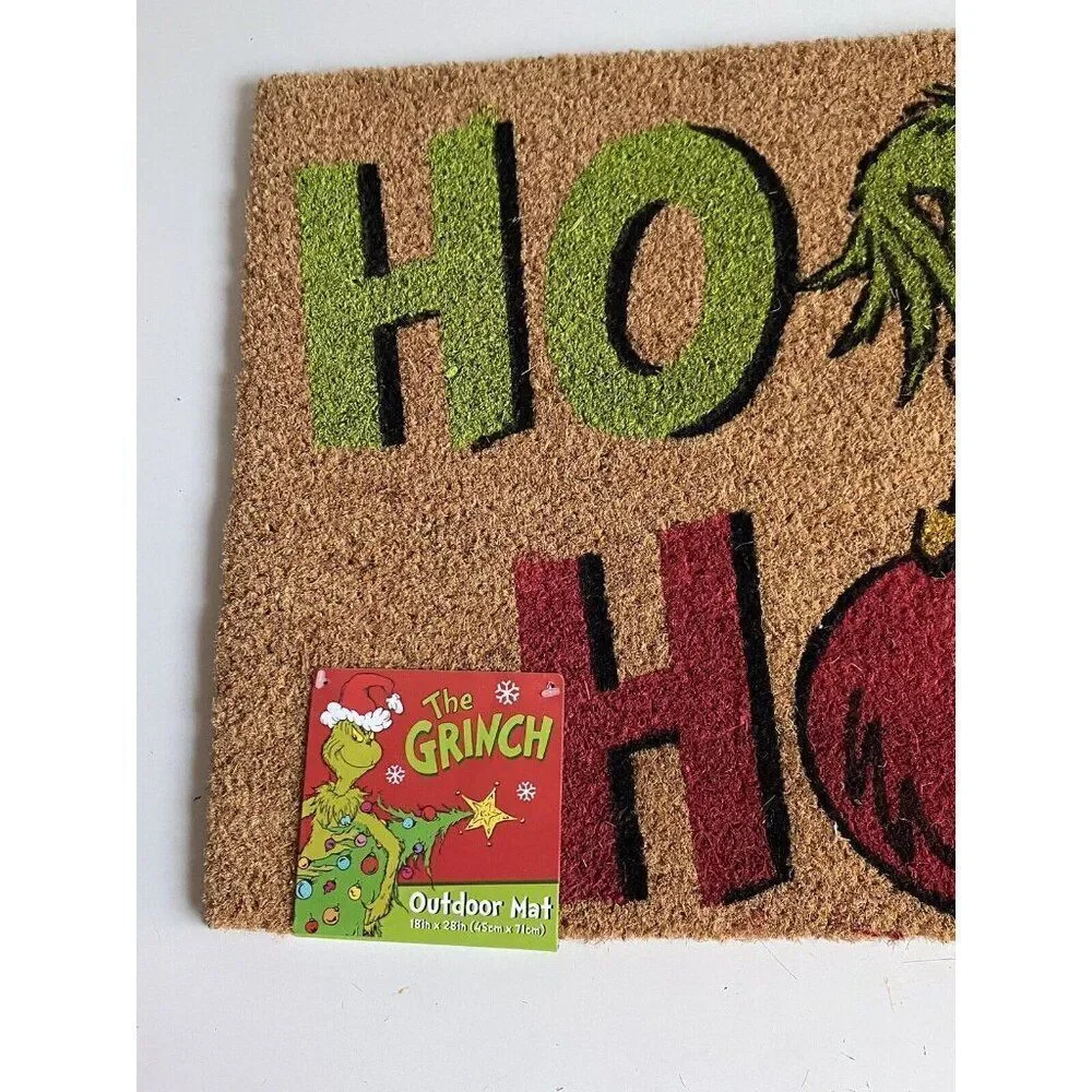 Dr. Seuss The Grinch HO HO HO‎ Coir Doormat Rug Christmas Porch Outdoor Holiday
